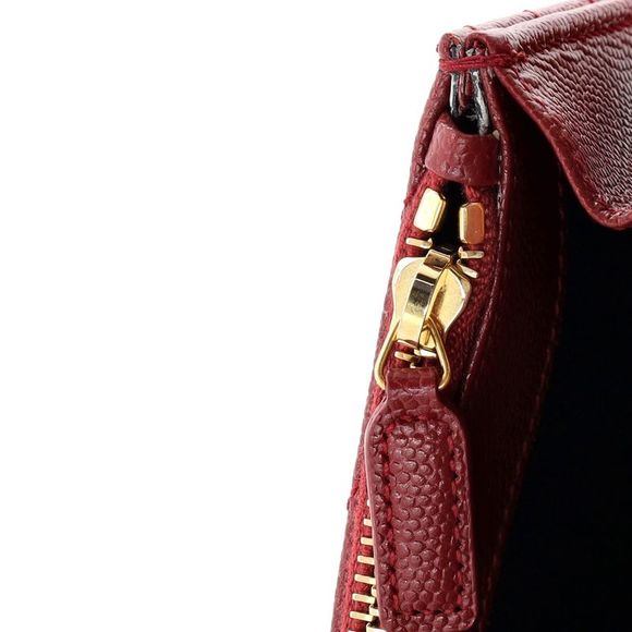 Saint Laurent Classic Monogram Wallet on Chain Matelasse Chevron Leather Small - Picture 9 of 10